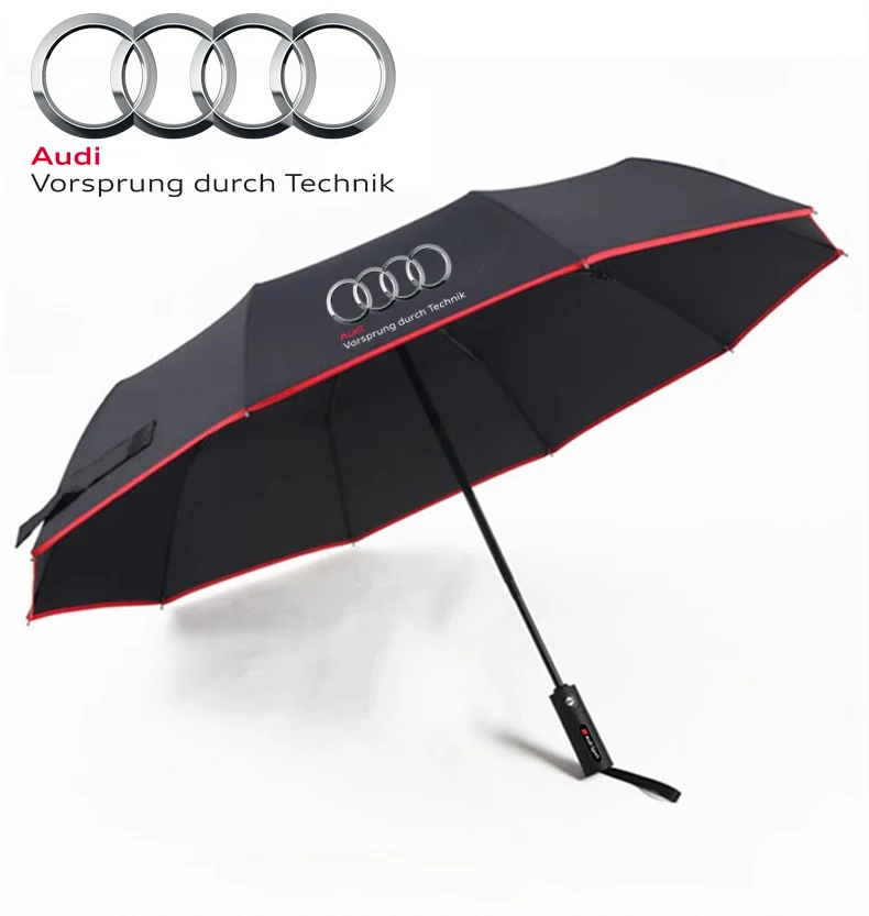 Car Led Lamp Automatic Folding Windproof Sunshade Umbrella For Audi S Line A3 A4 A5 A6 A7 A8 TT Q3 Q5 Q7 Q8 S3 S4 S5 RS3 RS4 RS5