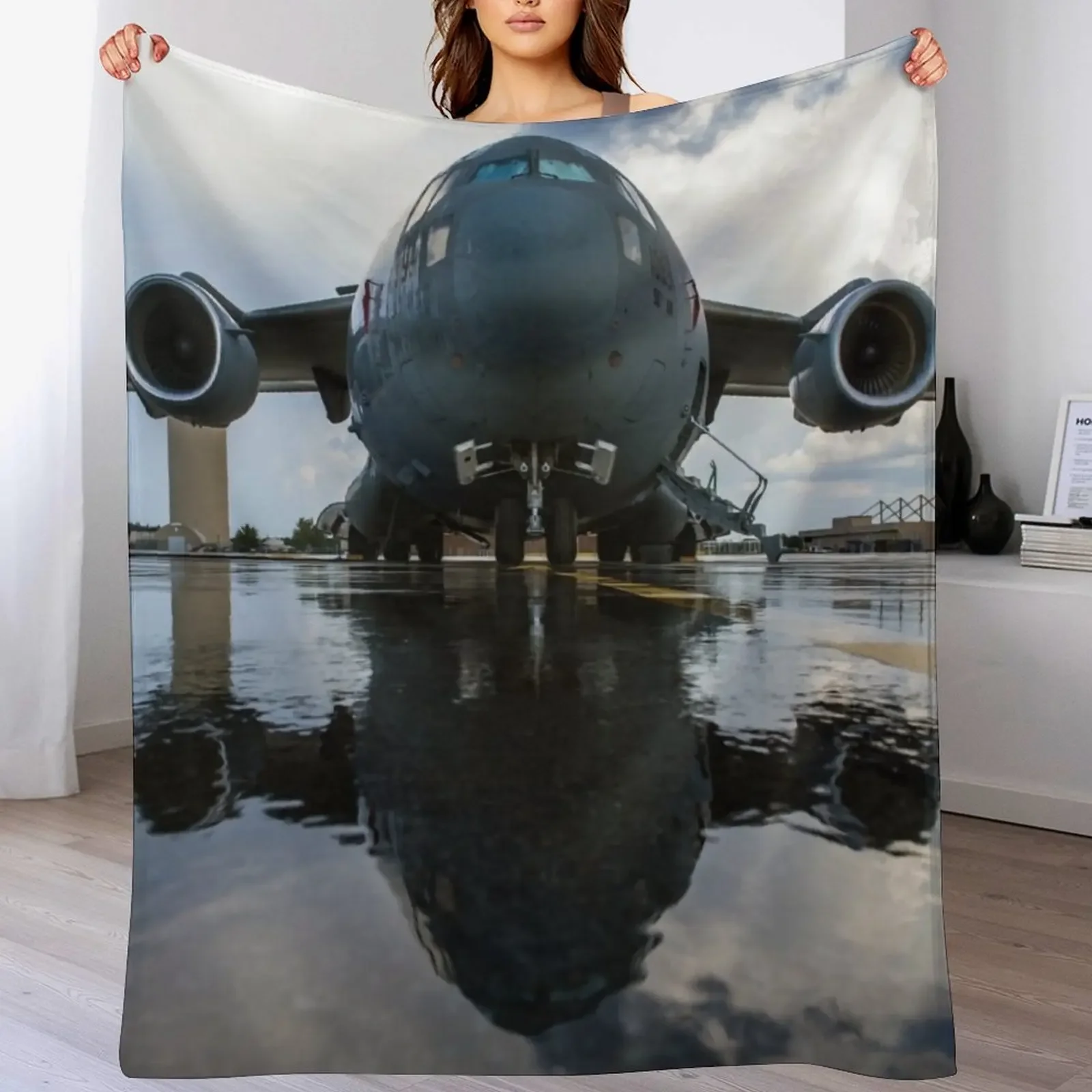

C-17 Globemaster Throw Blanket Personalized Gift For Sofa Thin Flannels Decorative Sofa Blankets