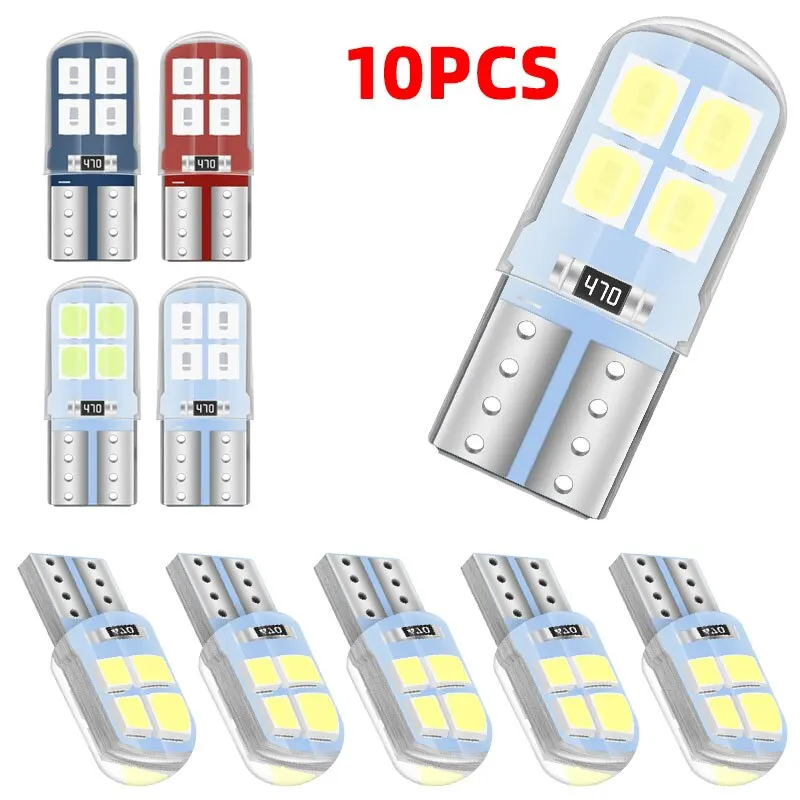 10x 3030 8SMD W5W T10 LED Bulbs 168 194 Led NoError Car Interior License Plate Dome Reading Light