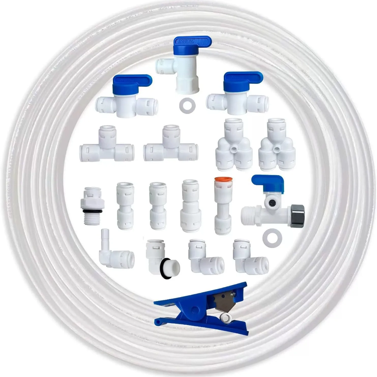 Refrigerator Water Supply Hose Kit With Inline Shut Off Valve 10-20M Quick Connect Pipe Fittings for RO Water Filter Ice Maker W image 4