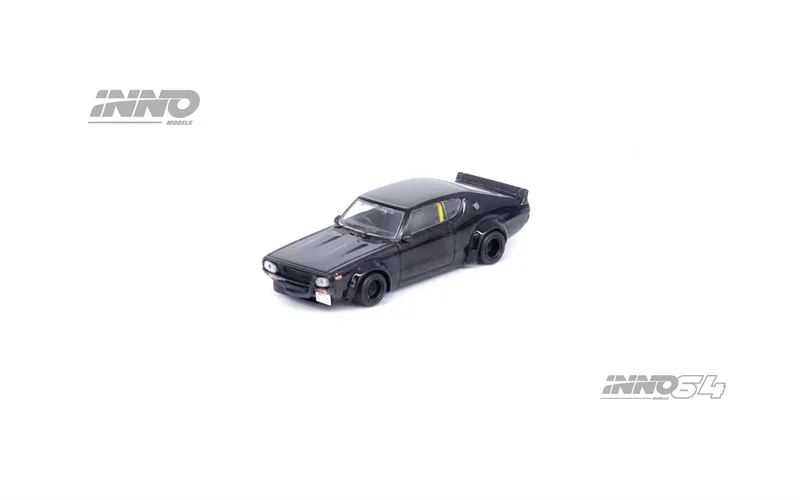 

INNO 1:64 SKYLINE 2000 GT-R (KPGC110) KENMERI Черная литая модель автомобиля Коллекция миниатюрных моделей