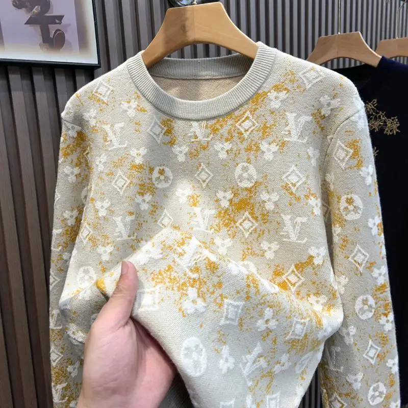 Autumn and winter trendy men's crew neck sweater fashion casual
