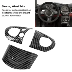3 teile/satz auto lenkrad ring trim carbon faser aufkleber fit für mini cooper r54 r55 r56 r60 auto innen verkleidung zubehör
