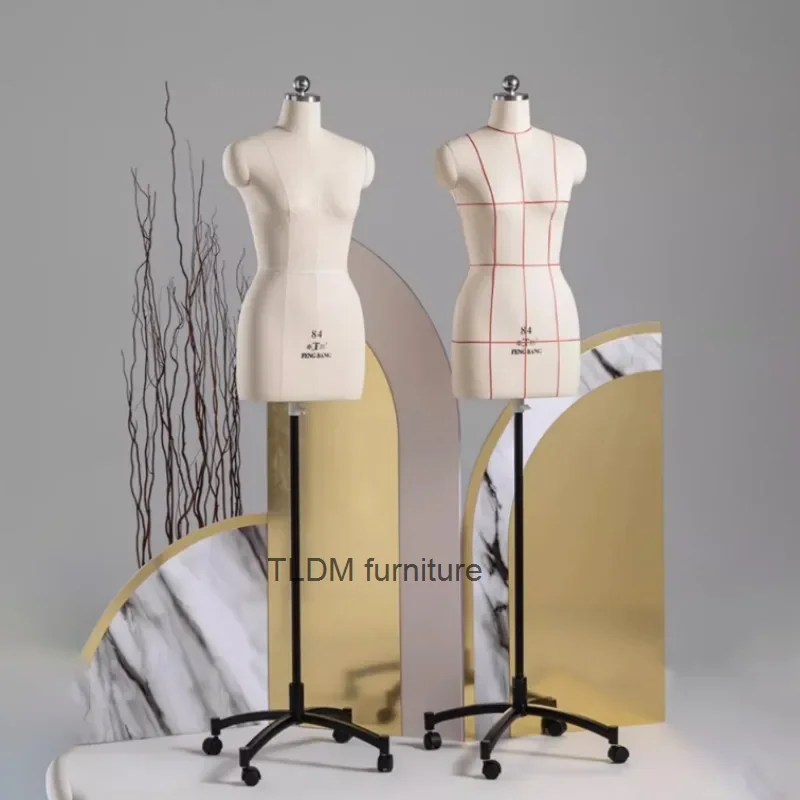 

Sewing Female Tailor Mannequin Body for Clothes Design and Bust Dress Form Stand Model Mannequin Display Stand with Wheels Base