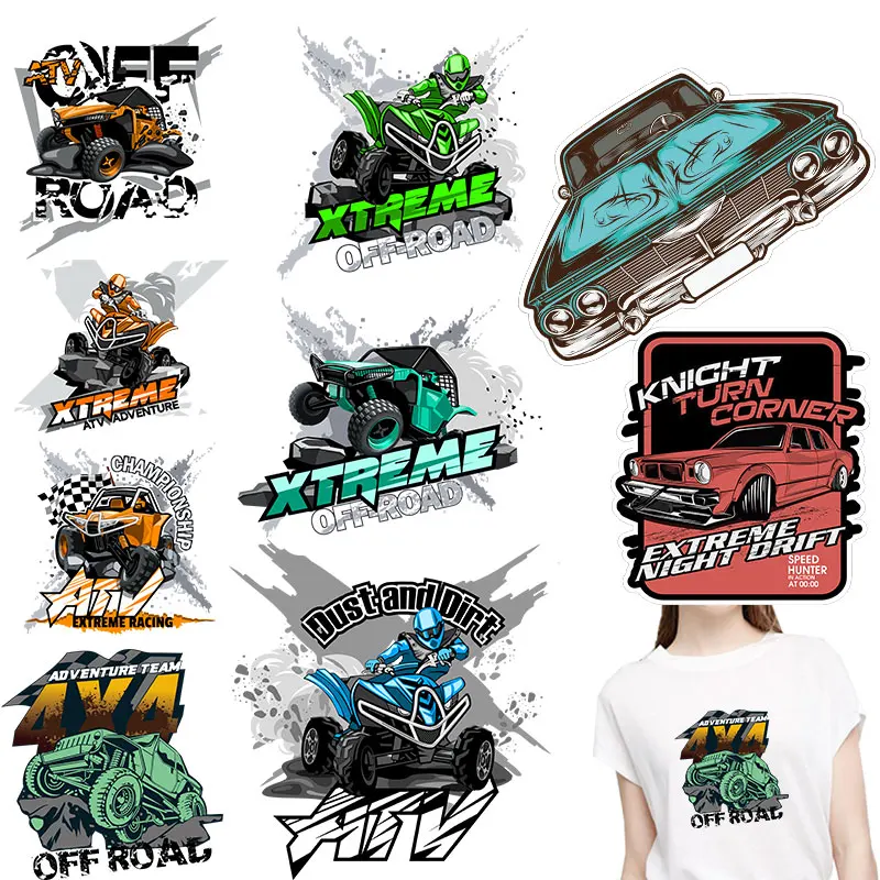 

Racing Car letters Applique on Clothes Iron-on Transfers Patches for Kids Clothing Jacket Thermal Transfers Decals Patch