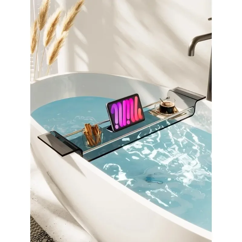Bathroom Storage Tray Acrylic Shelf Bath Multifunctional Storage Mobile Phone Holder