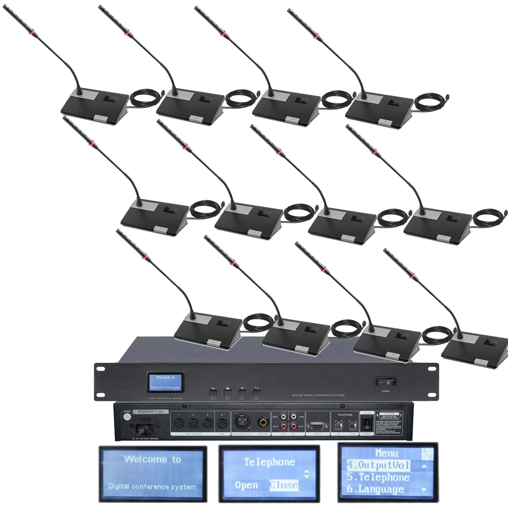 

MICWL Pro Discussing Wired Speech Talking Meeting room Conference System 1 Chairman 8 Delegate Classical MIC max. 255 unit