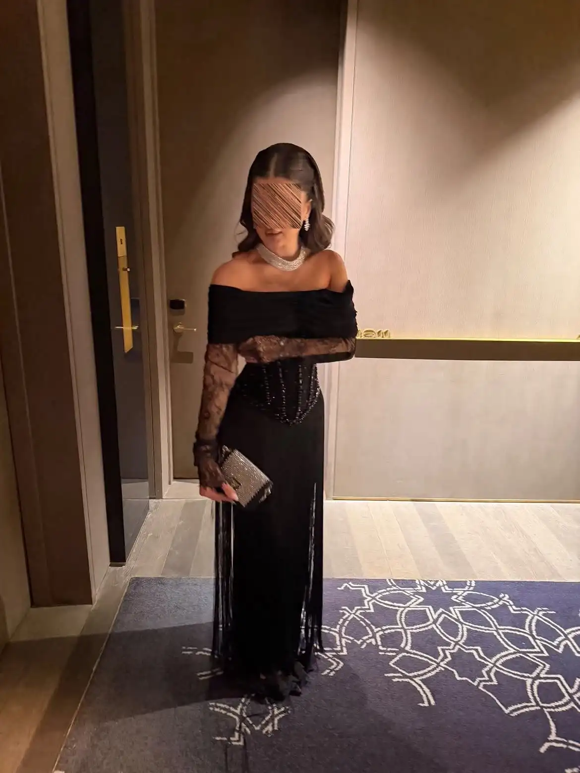 Elegant Paty Dresses Black Tulle Evening Dresses For Women Off Shoulder Corset Fringe Mermaid Prom Dresses Wedding Dresses Bride
