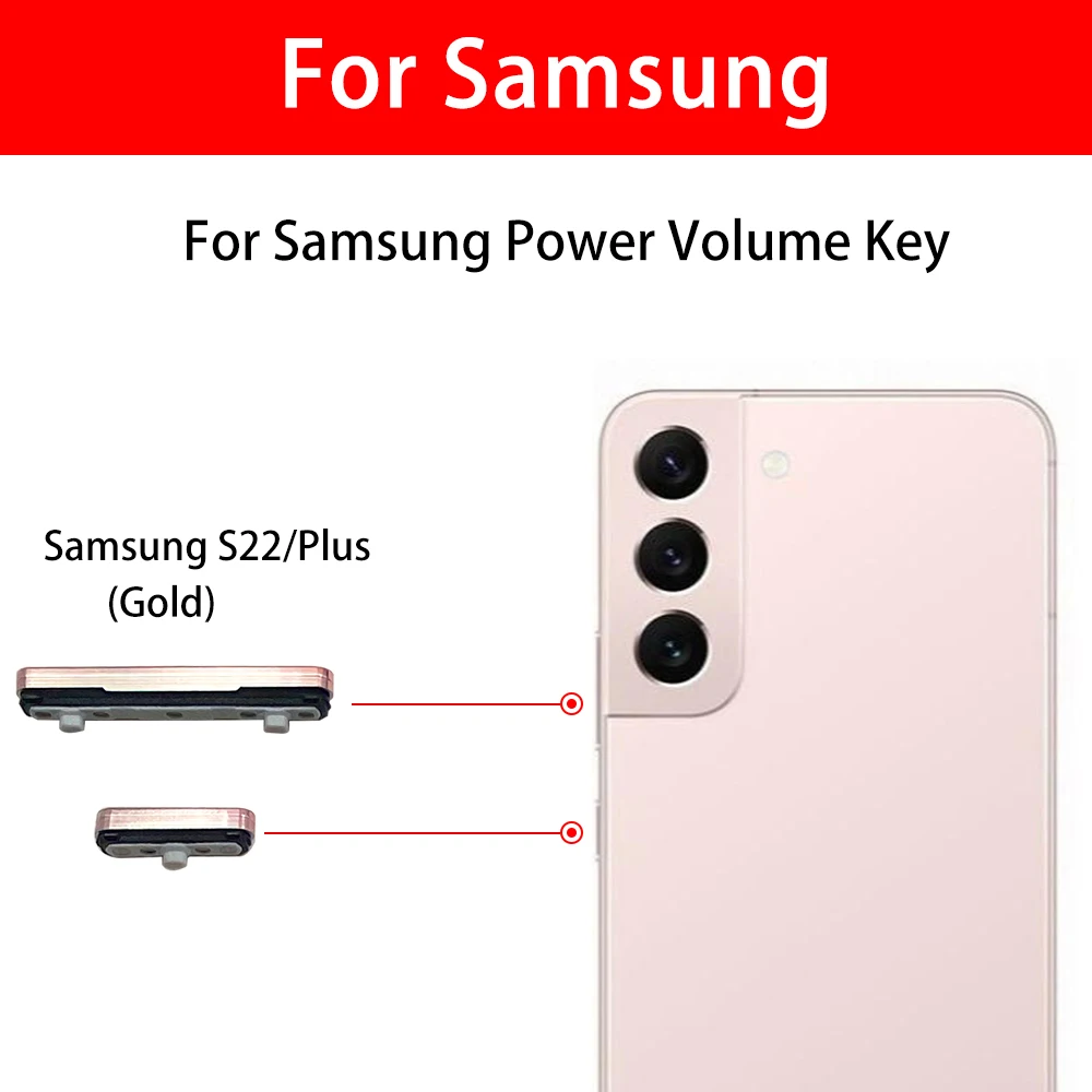 NEW Tested For Samsung S22 / S22 Plus / S22Ultra Side Volume Button + Power ON / OFF Buttton Key Set Replacement Parts