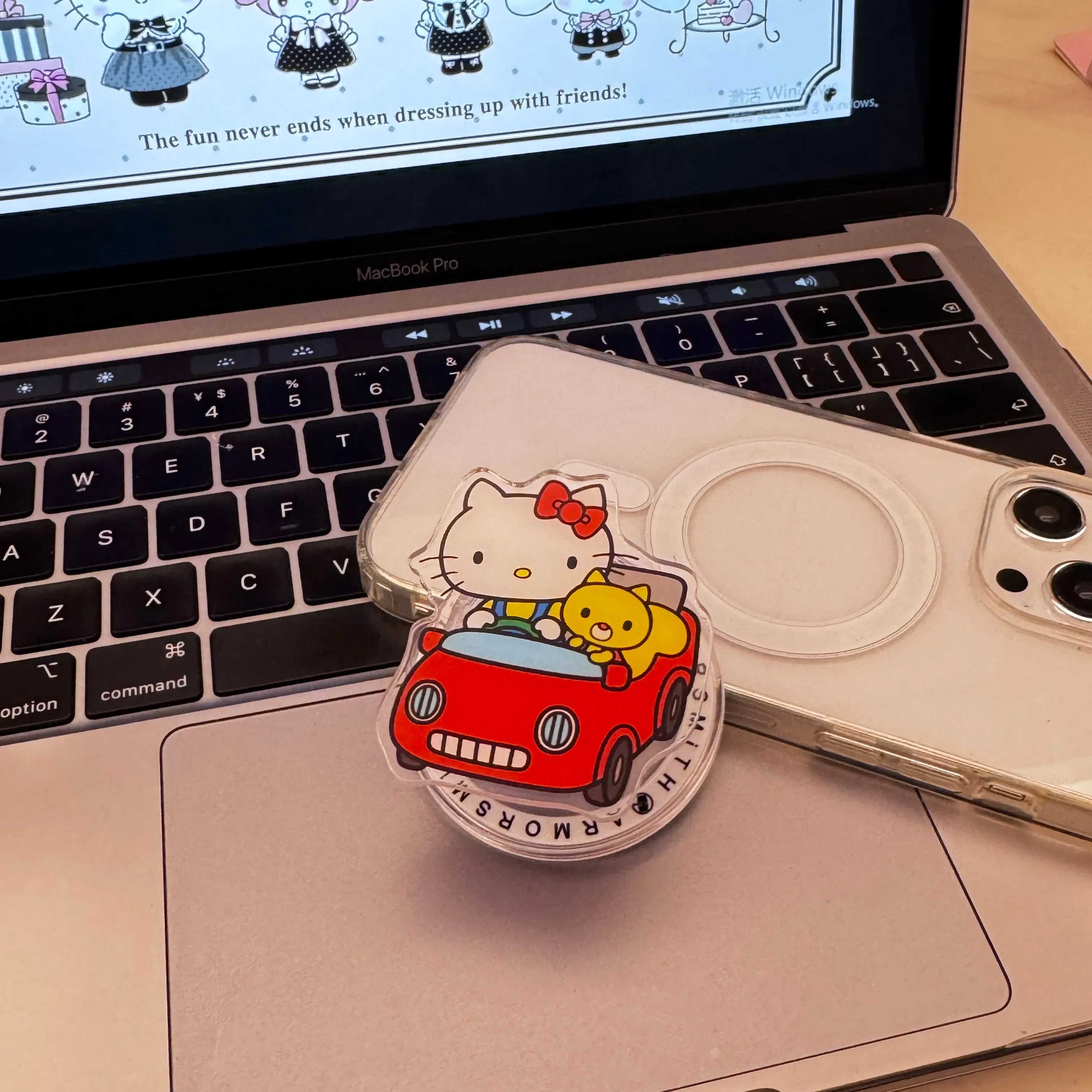 

Sanrio Hello Kitty Kuromi Pochacco Melody для Magsafe, магнитная ручка для телефона, подставка для iPhone, складной держатель для беспроводной зарядки