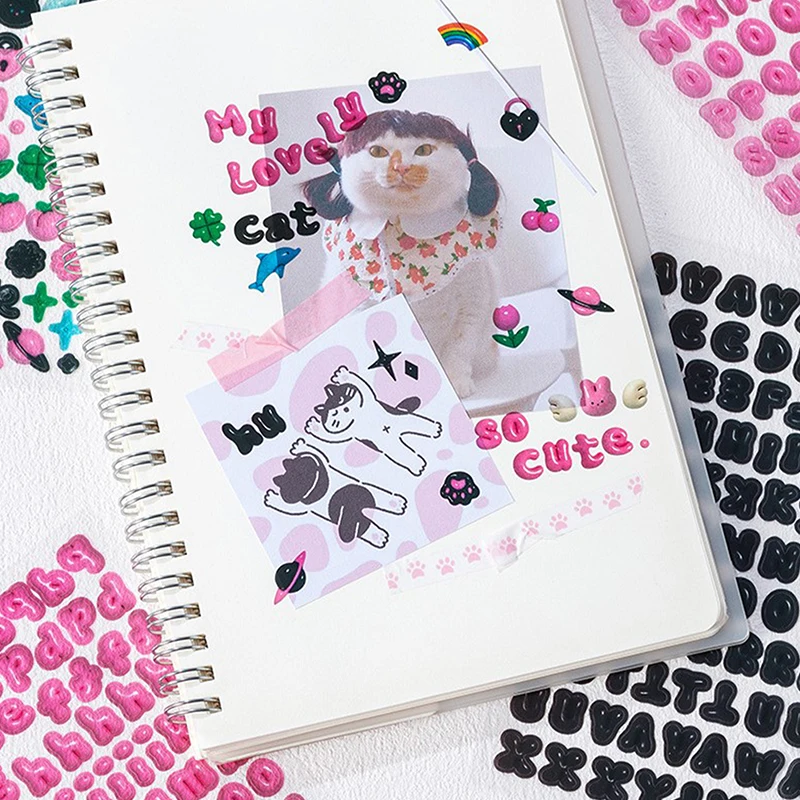 6/8Sheets Creative Laser Bling Letter Stickers High Quality Durable DIY Photo Album Decoration Stickers Stationery Supplies image 6