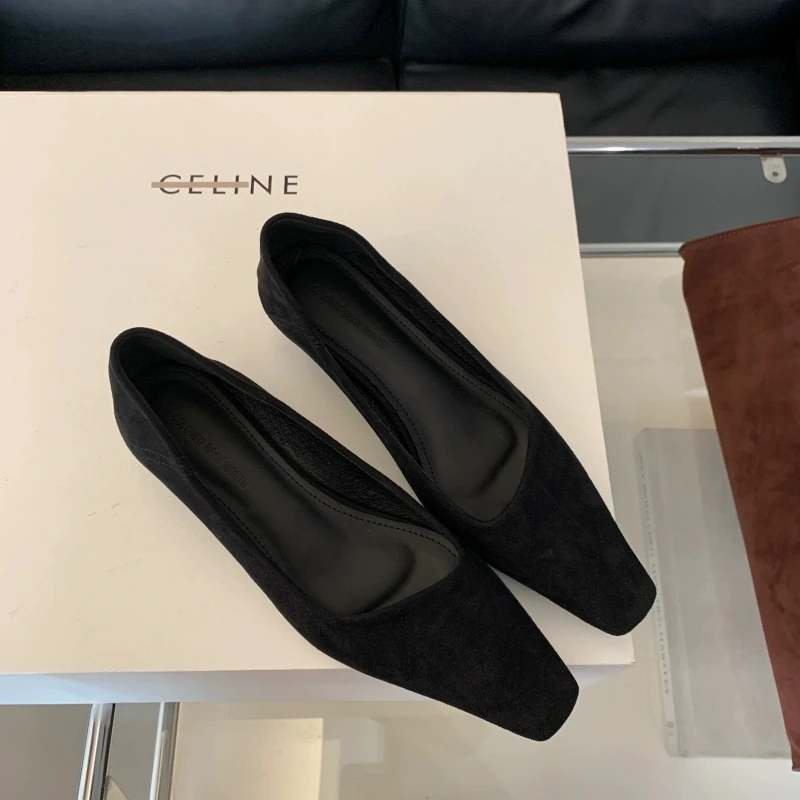 

New Brand Women Pumps Shoes Fashhion Shallow Slip on Ladies Elegant Boat Shoes Square Low Heel Single Shoes Zapatos Mujer