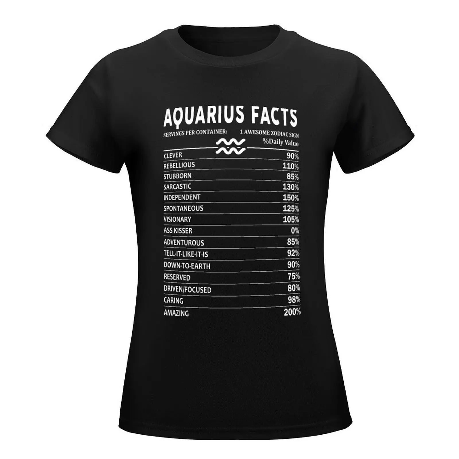 Aquarius Facts T-Shirt summer tops tees t shirts for Women graphic