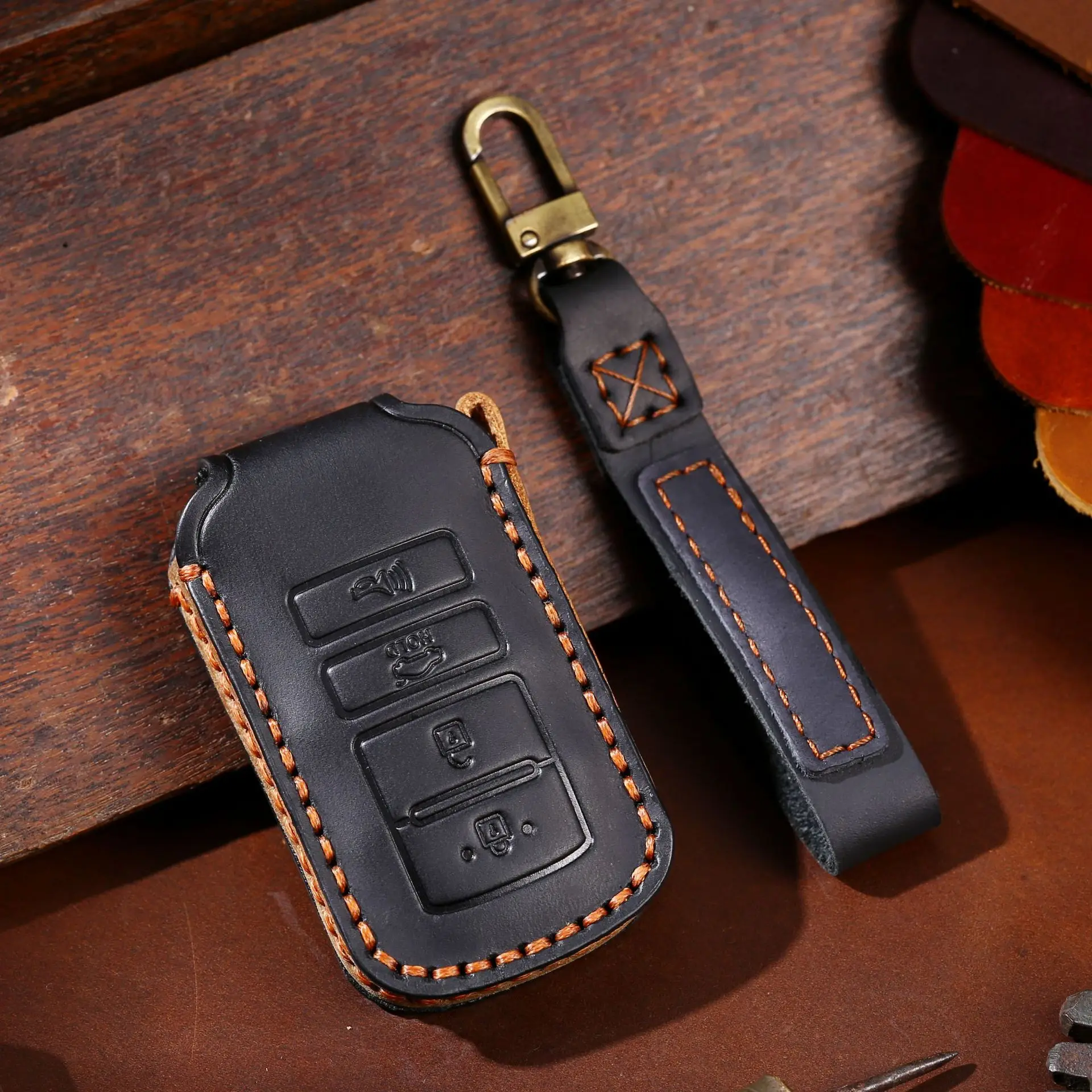 

suitable for Suitable for Kia key case KIA model K-04 leather car key case protective cover