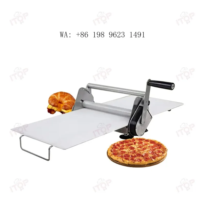 Mini Portable Tabletop Dough Sheeter Manual Pastry Flattener Laminator  for Home Pizza Croissant Baking