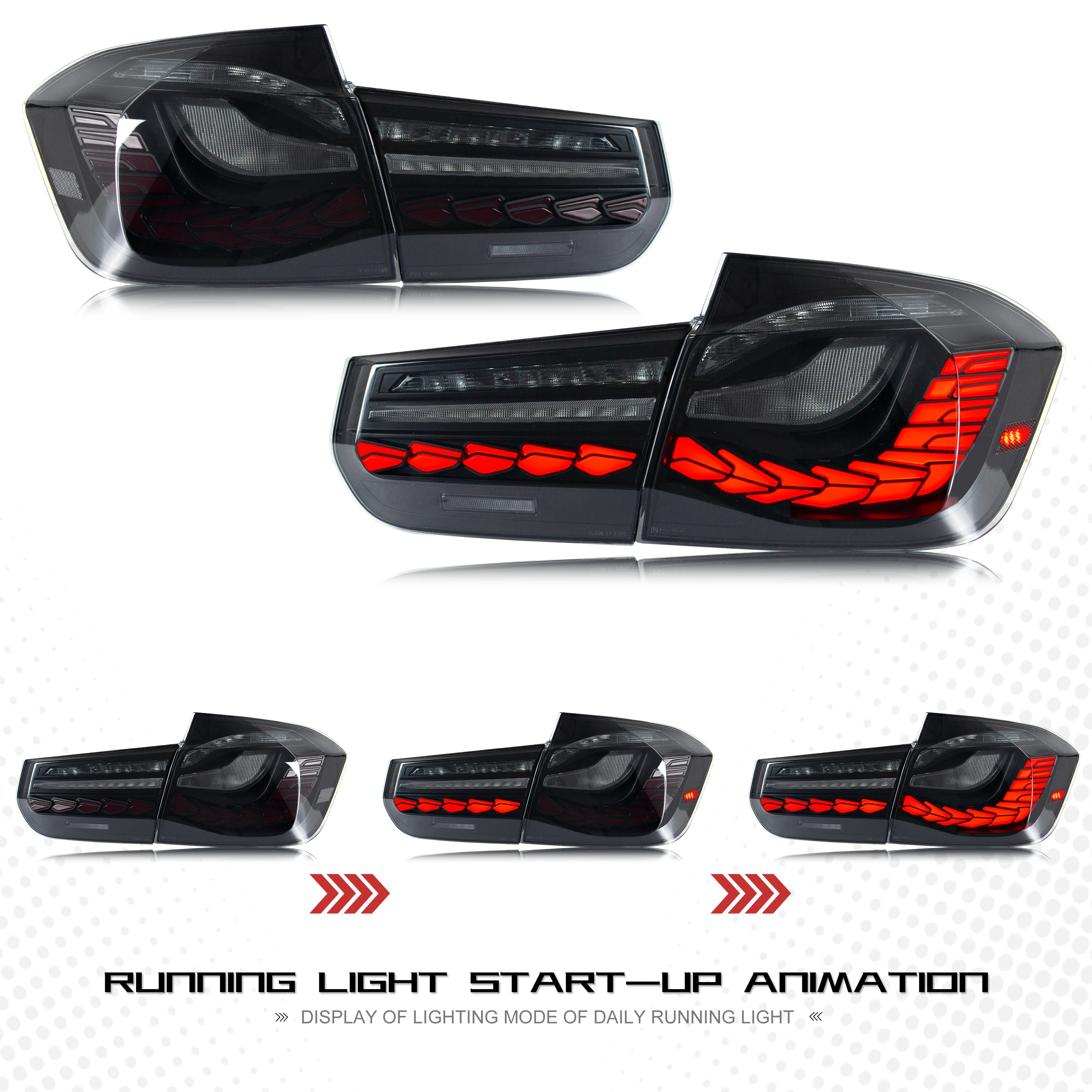 LED-Rückleuchten für BMW 3er F30 F80 M3 Limousine 2013–2018, sequentielles Signal, GTS, dynamische Rückleuchten