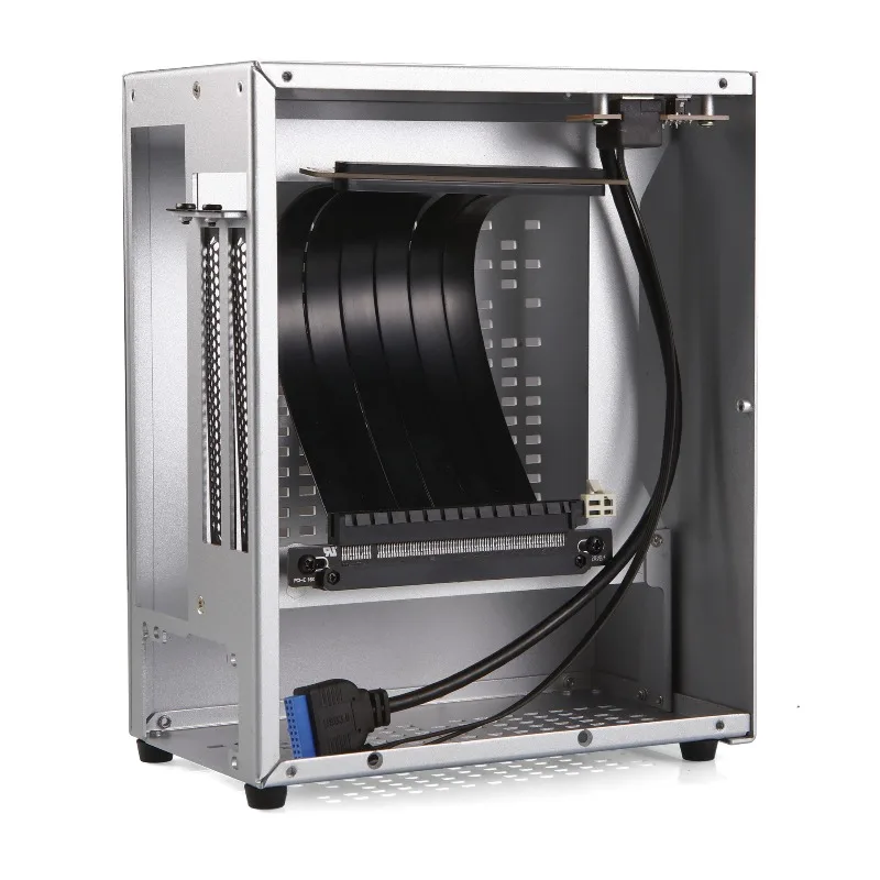 SKTC A07 4.3L Mini ITX Aluminum Case, Flex 1U PSU Support, 170mm GPU & 36mm Cooler for Small Desktop PC