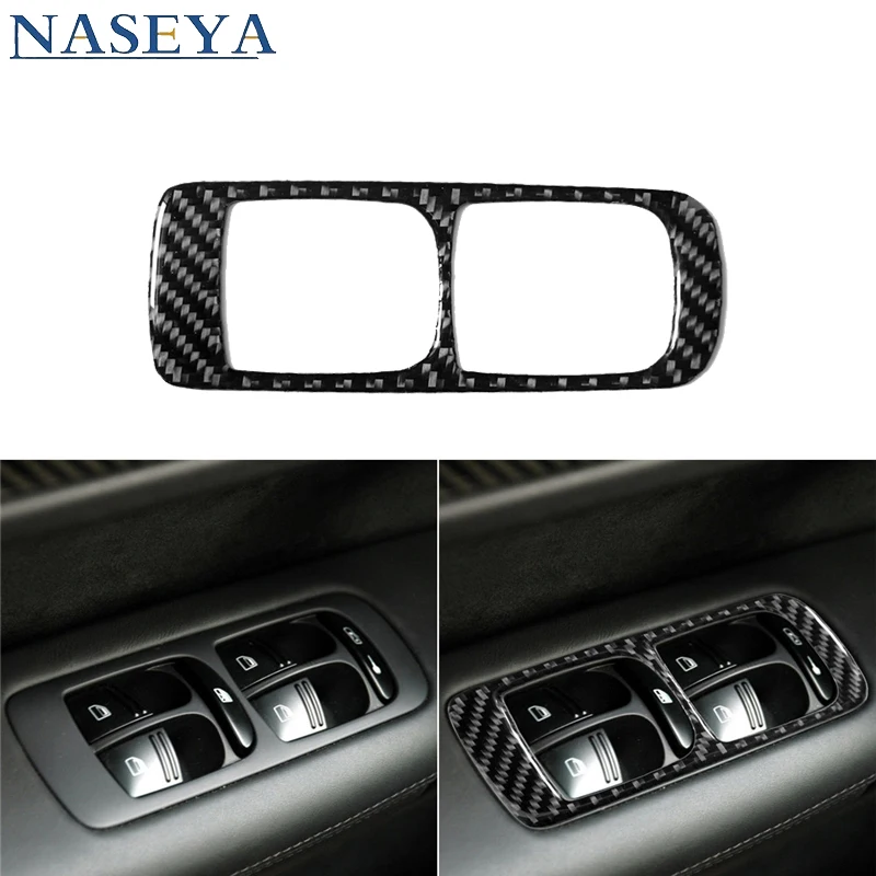 

For Porsche Cayenne Sport SUV 2003-2010 Carbon Fiber Driver Side Door Lift Control Stickers Car Styling Interior Accessories