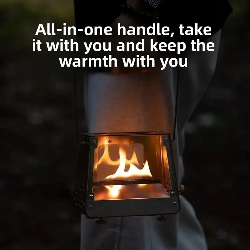 New Small Viewing Stove Outdoor Camping Portable Fire Burning Platform 201 Stainless Steel Mini Fire Heater
