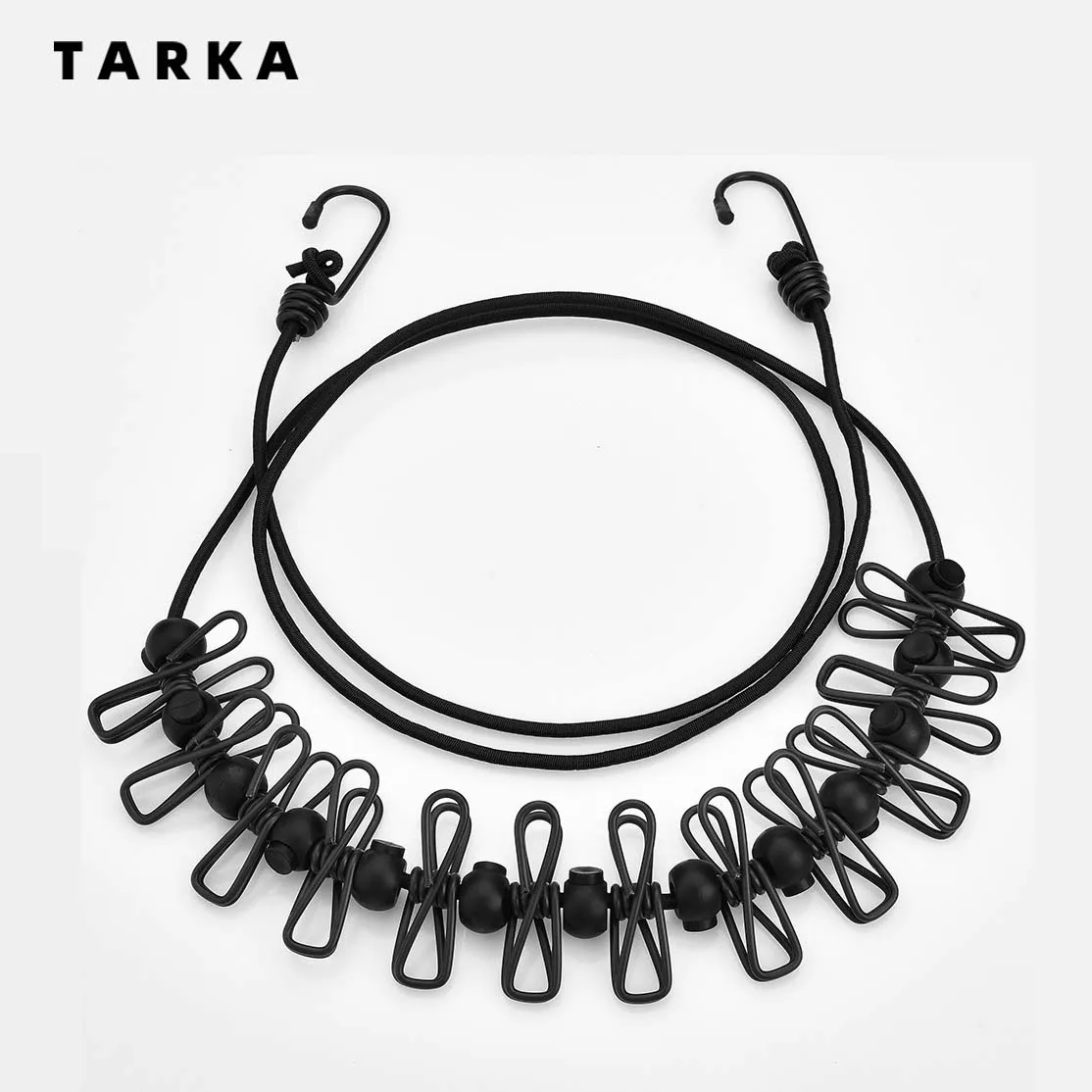 TARKA Outdoor Camping Non-slip stretch clothesline With 12Clips For Picnic  Hiking Travel Stretchy Clothesline Sock Line Hanging