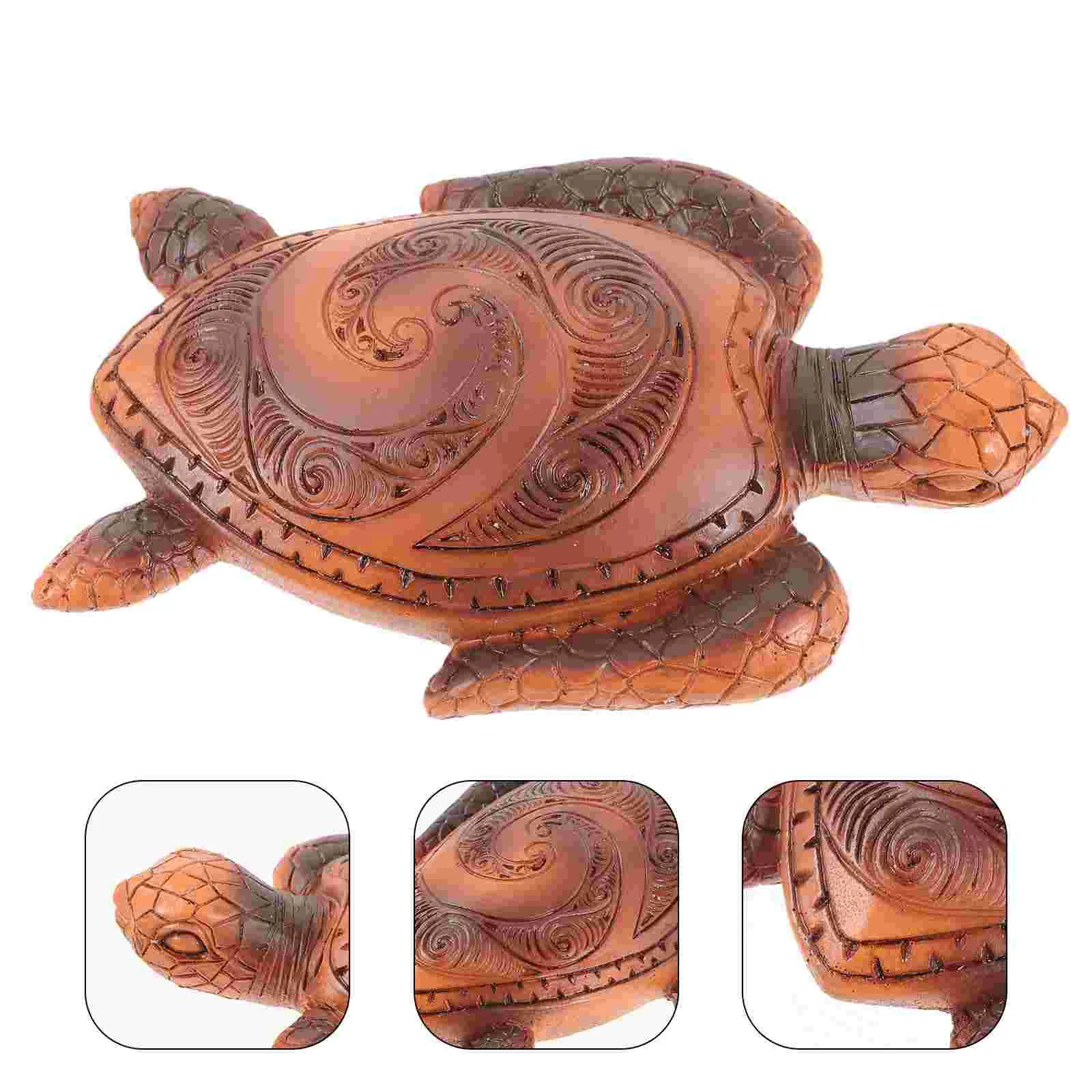 Turtle Resin Crafts Animal Figurines Ocean Animals Decorative Tortoise Statue Lifelike Model