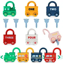 Jouet de verrouillage et de clé pour tout-petits, jouets Montessori, jeu de comptage assressenti, jouets d'apprentissage pour enfants, activités pour tout-petits, 1, 2, 3, 4, 5