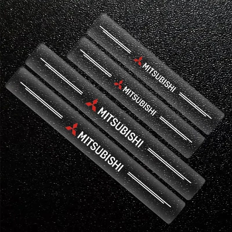 Car Door Sill Protector Stickers Transparent Decor Decal Threshold Strip For Mitsubishi ASX Lancer Pajero Outlander Lancer EX