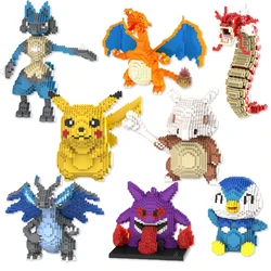 Pokemon Gengar Lucario Mewtwo Building Blocks Piplup Mega Rayquaza Charizard Assembled Mini Bricks Toys For Kid Christmas Gift