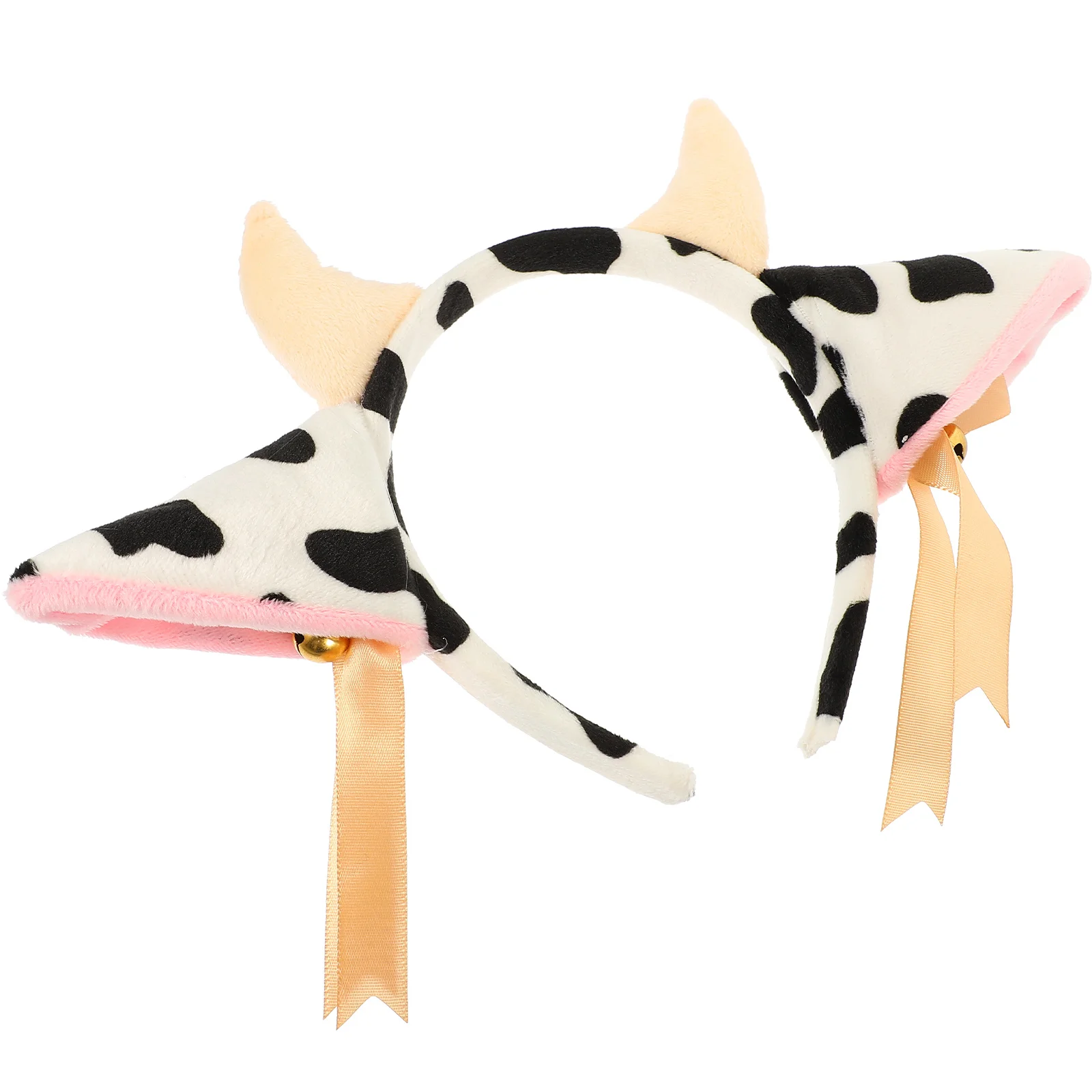 Strawberry Baby Costume Plush Cow Headband Party Stage Decor Halloween Hair Hoop Bowknot Bell Headdress Photo Props Child