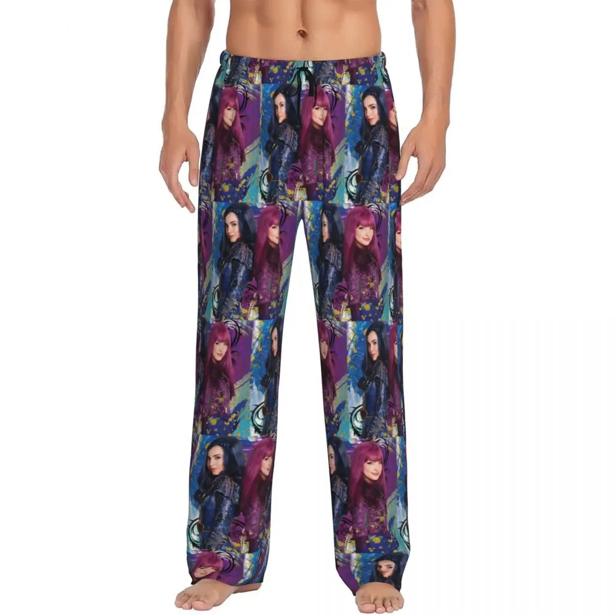 

Custom Descendants Poster Pajama Pants Men's Mal And Evie Lounge Sleep Stretch Sleepwear Bottoms with Pockets