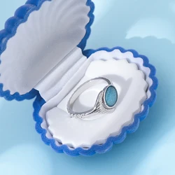 New Hot Tv Show Mako Mermaid Ring Fashion Enamel Silver Plated Jewelry for Island of Secrets Movie Fans Cosplay Accessories