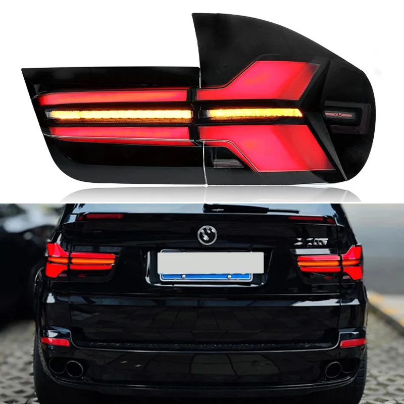 سيارة مصباح ليد خلفي لسيارات BMW X5 E70 2006-2013 LED الخلفية تشغيل ضوء + مصباح مكبح + عكس + إشارة بدوره ديناميكية #1