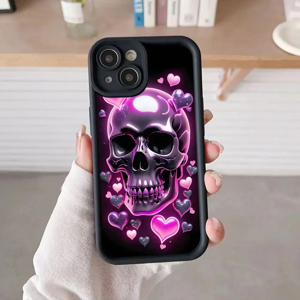 

Роскошный серебряный чехол с черепом для iPhone 17 16 15 14 13 12 11 Air Pro Max Plus, утолщенный, из ТПУ, разноцветный, люксовый чехол