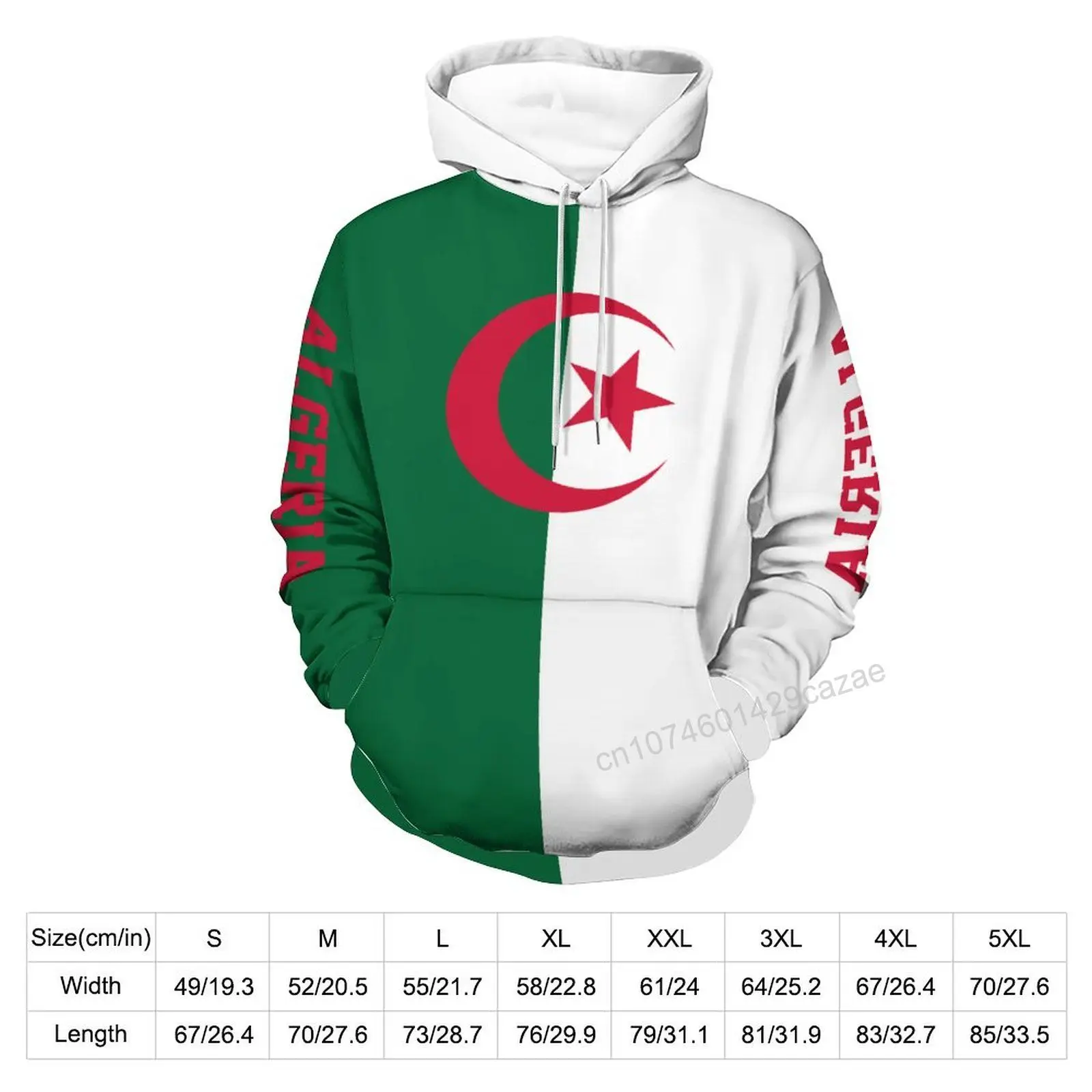 Algeria Country Flag 3D Hoodie Polyester Cool Men Women Harajuku Sweatshirt Unisex Casual Pullover Hoodies