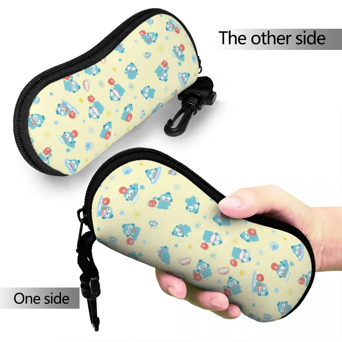 Hangyodon Pattern Glasses Case Portable Cute Cartoon Glasses Storage Box Vintage Glasses Box