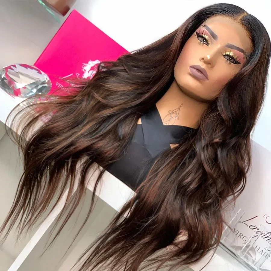 

Highlight Brown 5x5 Silk Base Wave 26‘’ 200Density Jewish Human With HD Lace European Hair Preplucked Glueless BabyHair