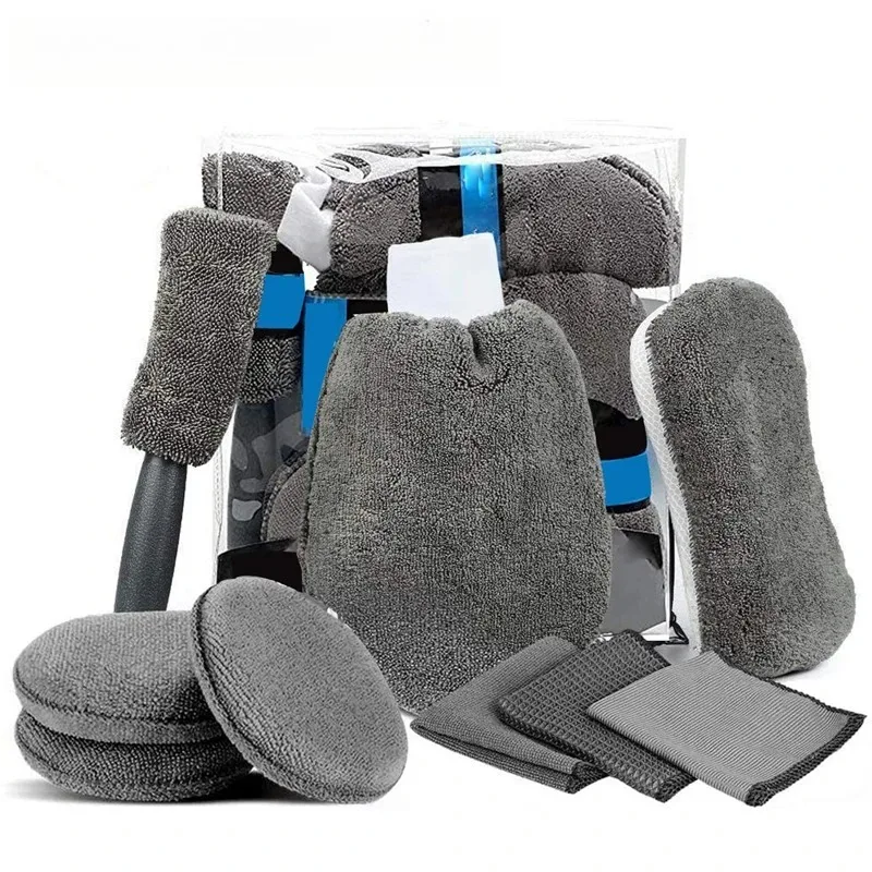 【9-piece】car-wash-kit-microfiber-towels-wash-glove-polish-pads-complete-auto-detailing-cleaning-set