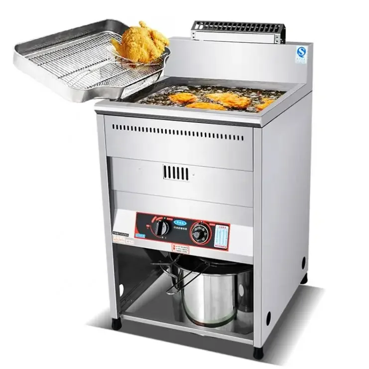 Restaurant Fast Food Commercial Gas Chicken Wing Chips Rapid Heating Fryer Machine Chicken Fryer With Gas