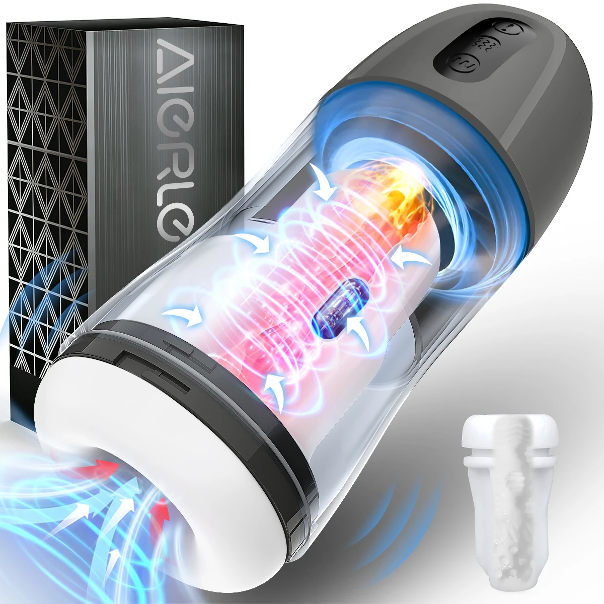 AIERLE Automatic Male Masturbator 4 Sucking & 12 Vibrating Modes Mastubator 3D Realistic Textured Pocket Pussy Sex Toys for Men