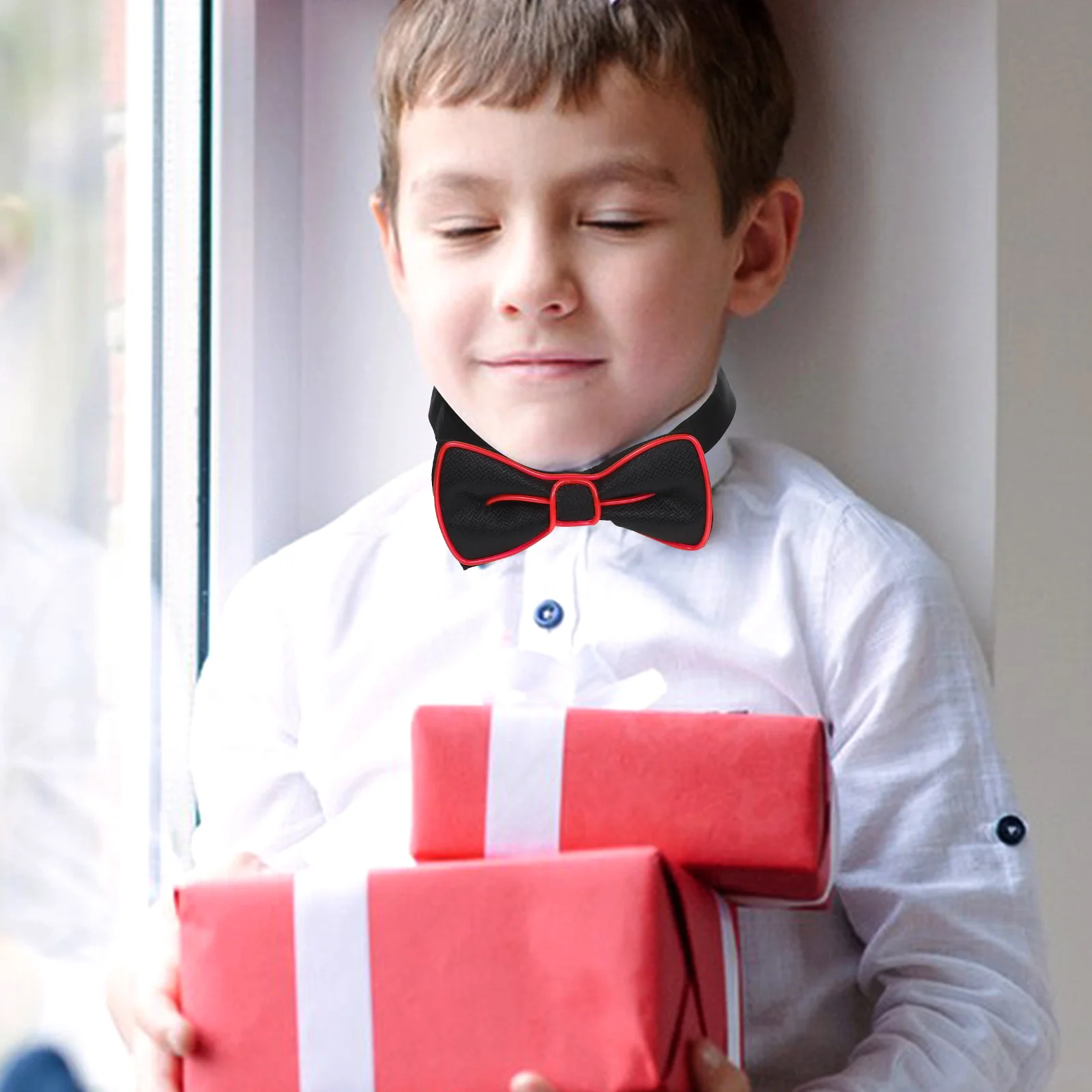 مضيئة وامض طوق حزب القوس لجميع القديسين زي حزب التعادل الديكور متوهجة ربطة القوس فيونكة الديكور هدية الوردي #2