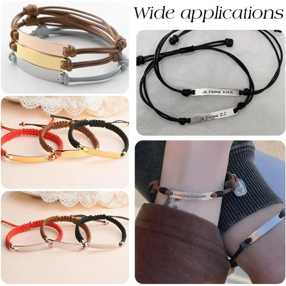 100 قطعة ختم علامة فارغة 34 مللي متر وصلة من الفولاذ المقاوم للصدأ موصل معدني قابل للنقش منحني ربط المعلقات المعلقات لمجموعة الأحذية #5