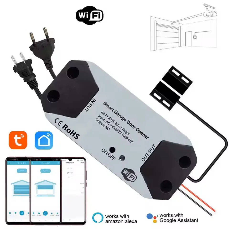 

Контроллер для гаражных ворот Tuya с Wi-Fi, совместимый с Alexa и Google Home, панель дистанционного управления Smart Life, голосовое управление, умный дом