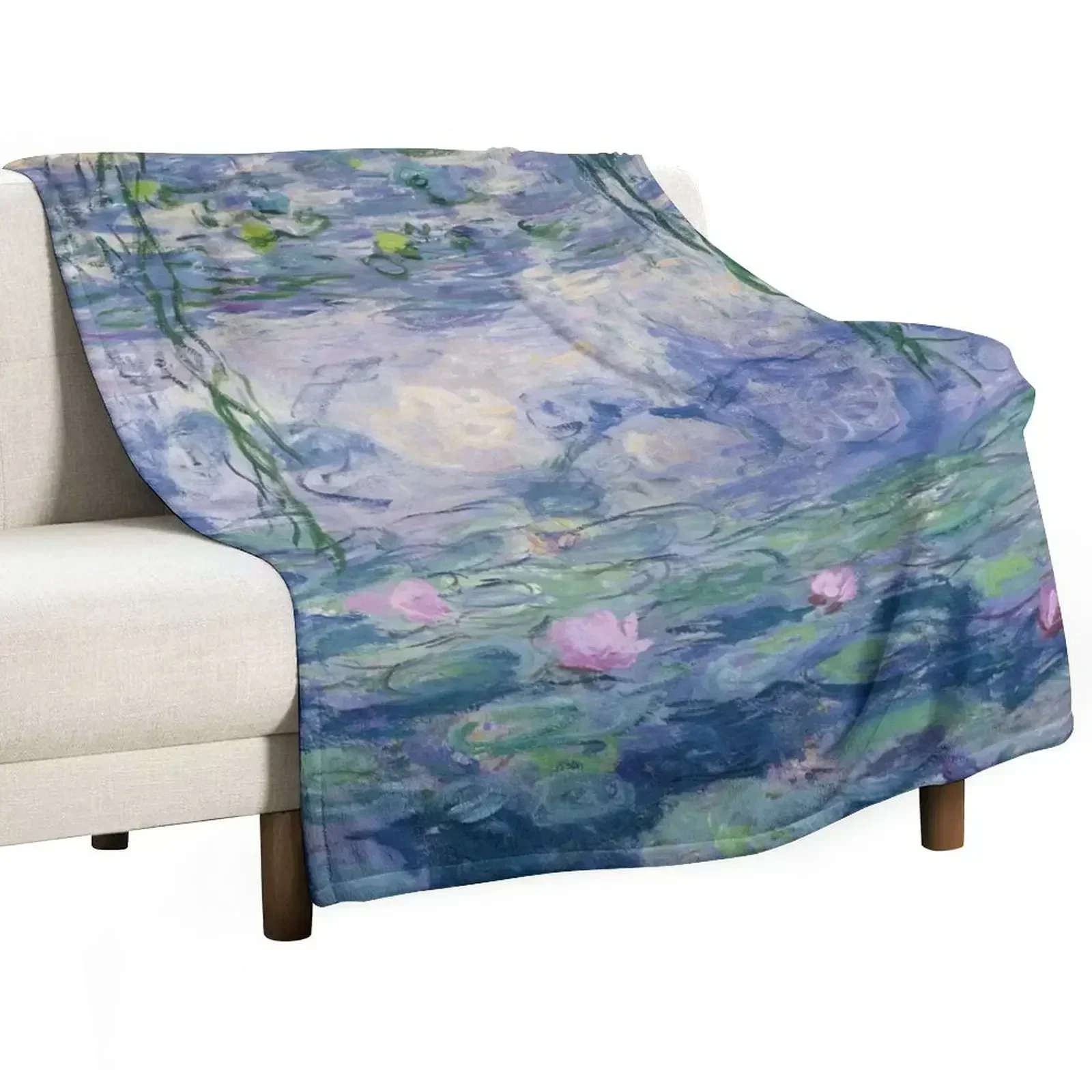 Water Lillies Throw Blanket For Decorative Sofa funny gift Shaggy Plaid on the sofa Blankets