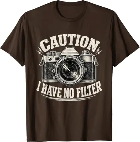 Vorsicht, ich habe keinen Filter – Lustiges Retro-Kamera-Fotografie-T-Shirt Y2k für professionelle Fotografen, Persönlichkeits-Outdoor-Kleidung T-Shirt – Detail 9