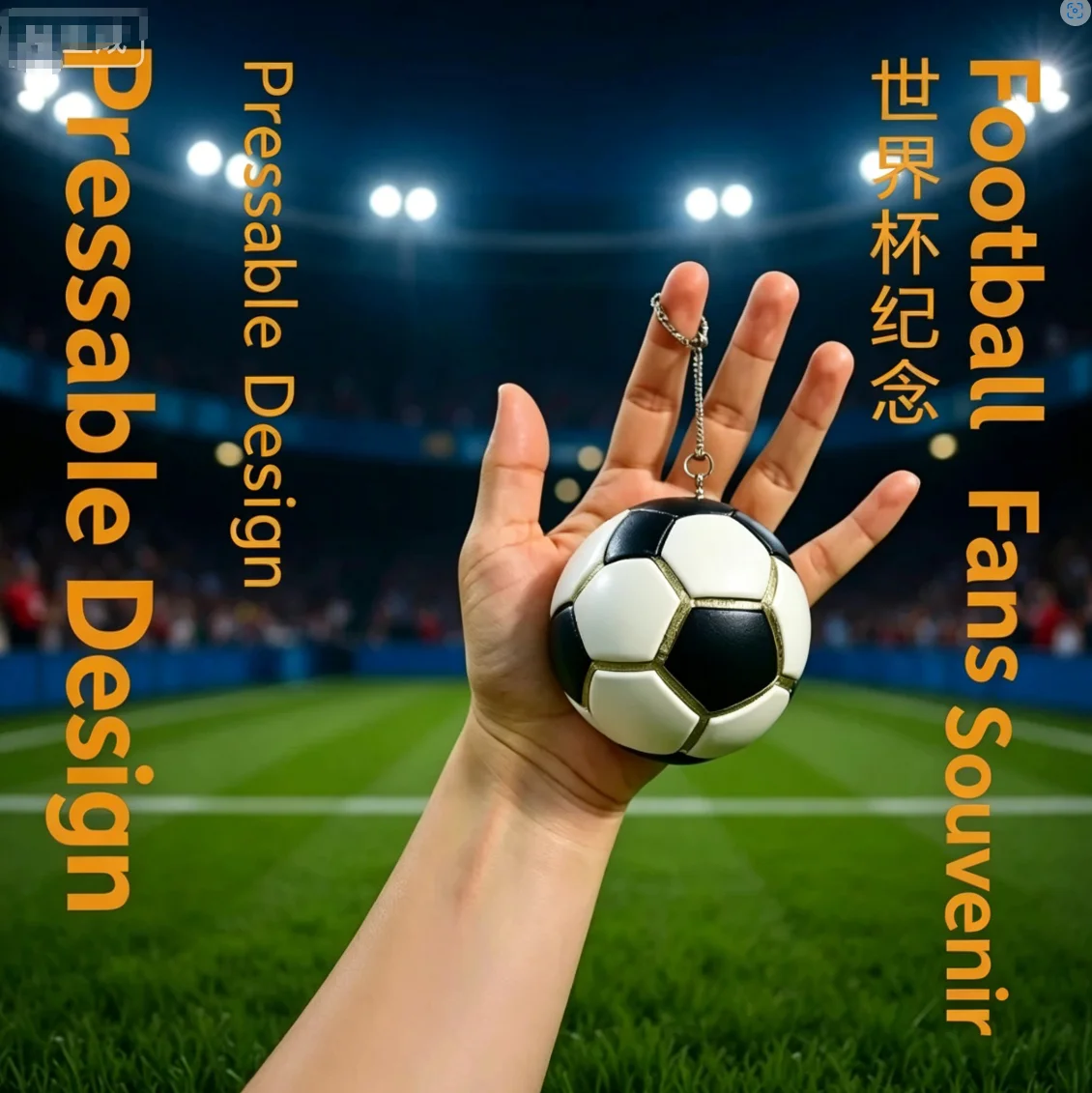 

2026 Football Keychain, Squeezable Stress Relief Soccer Ball Pendant, Mini PU Ball Key Ring for Sports Fans Souvenir Gift