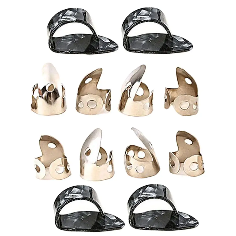 

Metal Finger Picks Durable Reusable Guitar Accessories Thumb Instruments Plectrum Replacement Protectors Storage Sound Quality
