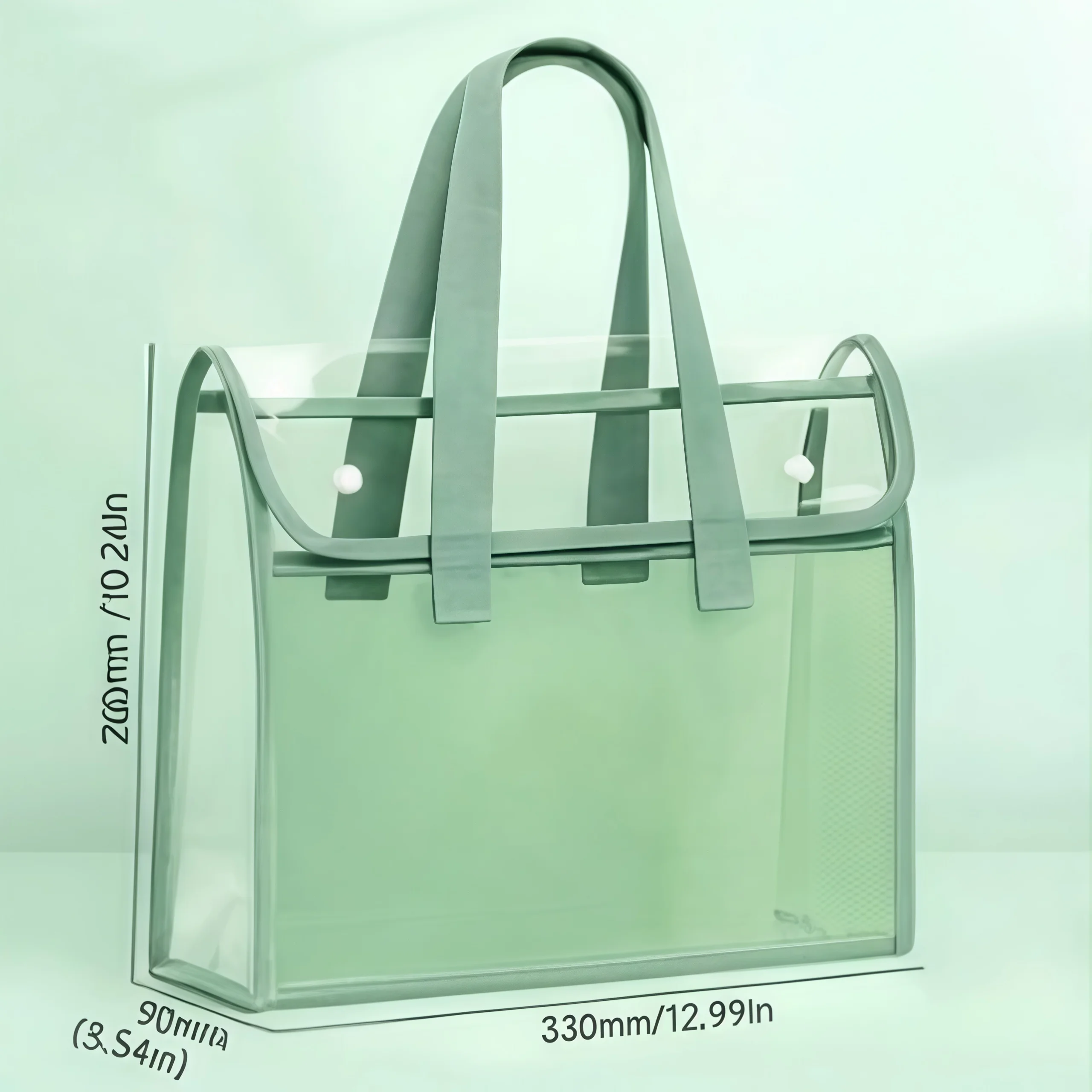 Waterproof Book Cover 36cm, Durable PVC Plastic Protector for School Books, Tear Resistant & Clear Green