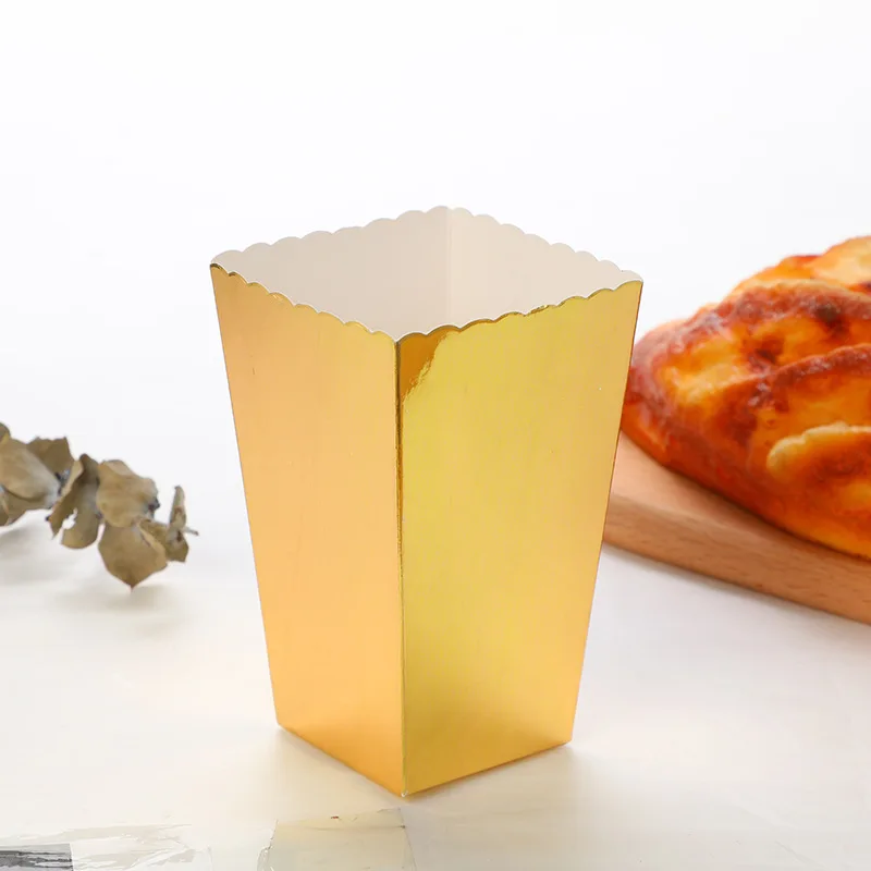 Party Paper Popcorn Boxes Rose gold Pop Corn Candy Sanck Favor Bag Xmas Wedding Kid Birthday Party Decoration