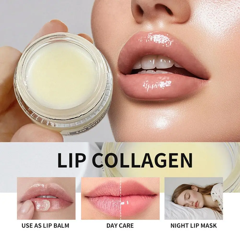 20g bálsamo labial colágeno aclarar máscara de labios exfoliante desvanecimiento línea de labios piel muerta hidratante iluminar reparación producto para el cuidado de los labios