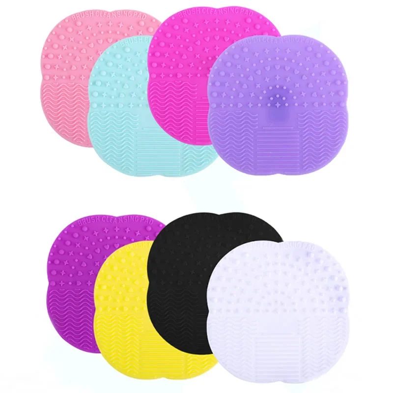 1pcs Four leaf Shaped Makeup Brush Cleaning Pad With Suction Cup Beauty Tool Makeup Brush Cleaner Mat Makeup Accessories